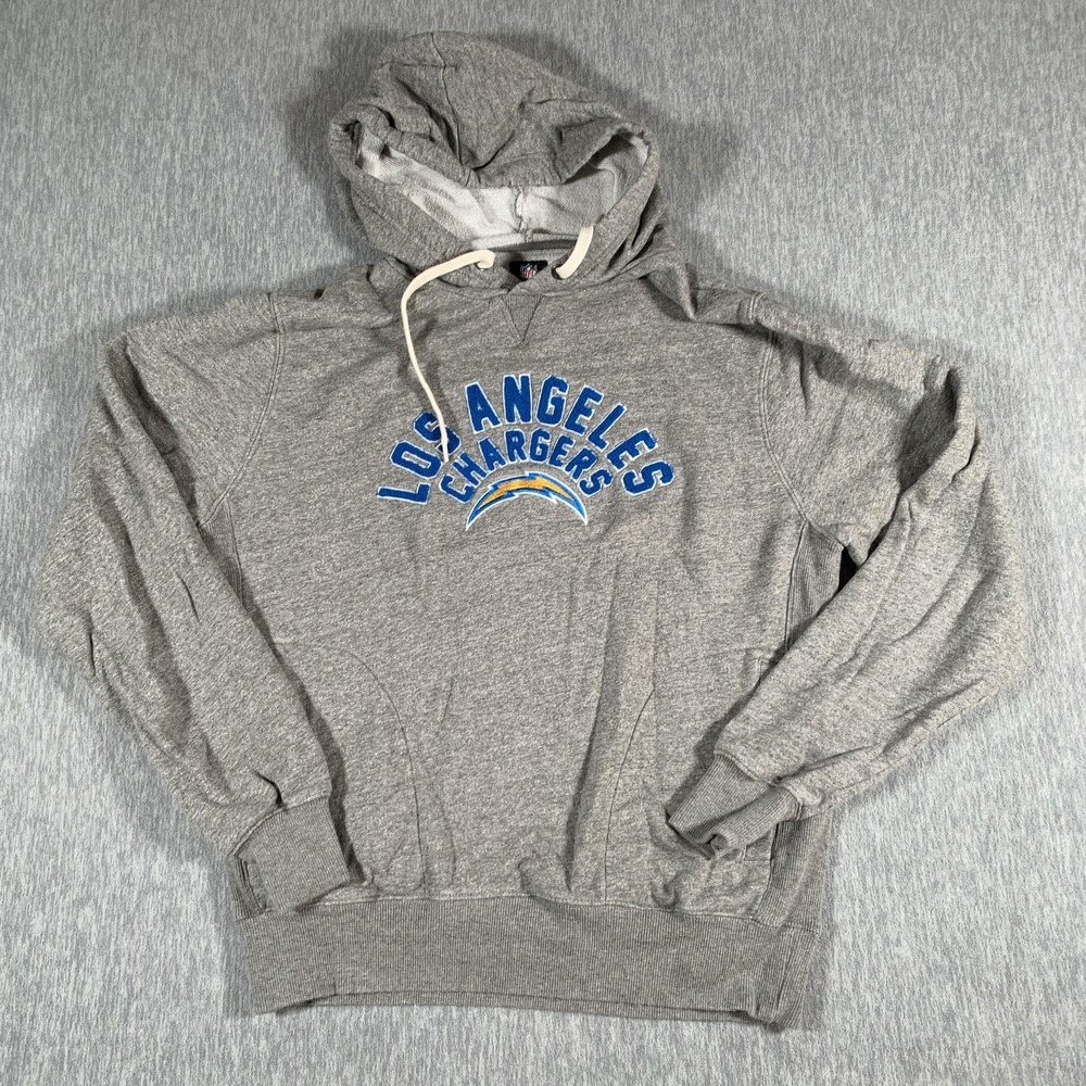 Los Angeles Chargers Hoodie Mens Medium Gray NFL Football Pullover New Era